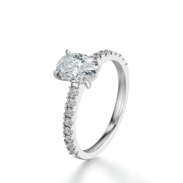 Pierścionek owalny diament z białego złota SBPZ_048